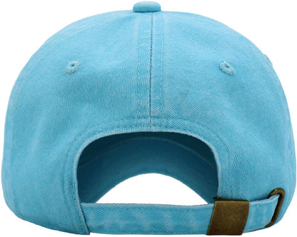 KB-PG-Low Washed Baby Blue Original Classic Low Profile Cotton Hat Men Women Baseball Cap Dad Hat Adjustable Unconstructed Plain Cap