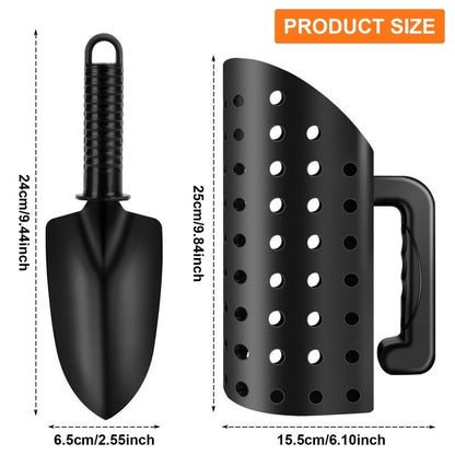 Dmyond Metal Detector Pinpointer & Accessories - IP68 Full Waterproof Handheld Pin Pointer Wand with 3 Modes - Includes Sand Sifter Scoop and Shovel for Beach Digging, Treasure Hunting