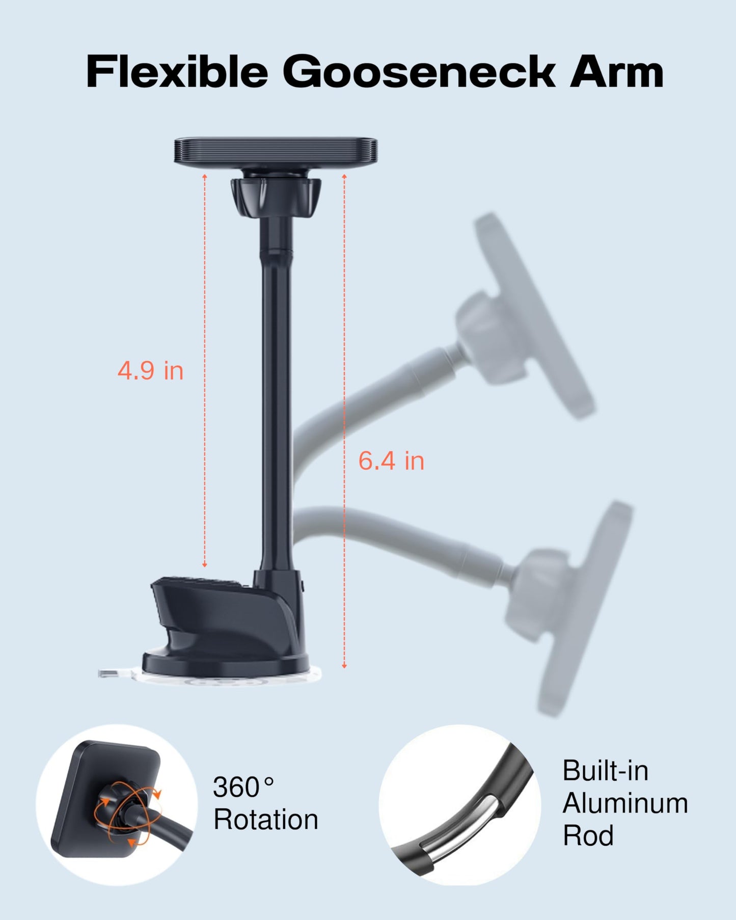 APPS2Car Magnetic Car Phone Holder Mount [6 Strong Magnets], Cell Phone Holder Car [Suction Cup], Phone Car Holder Mount [Windshield Dashboard] fit for Most Smartphones & Mini Tablets
