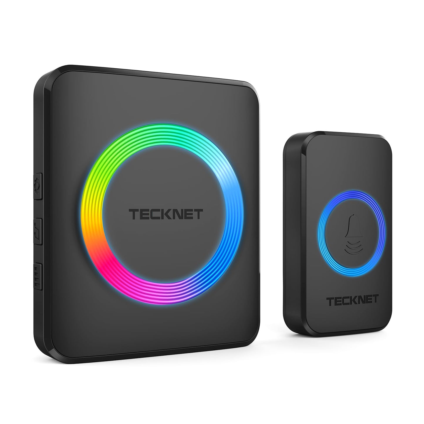 TECKNET Wireless Doorbell, Door Bell 0-120dB, 1300 ft Wireless Range, IP65 Waterproof Classroom Doorbells, 60 Chimes & 5 Volume Levels, RGB Light for Home Kid Room Office Hearing Impaired