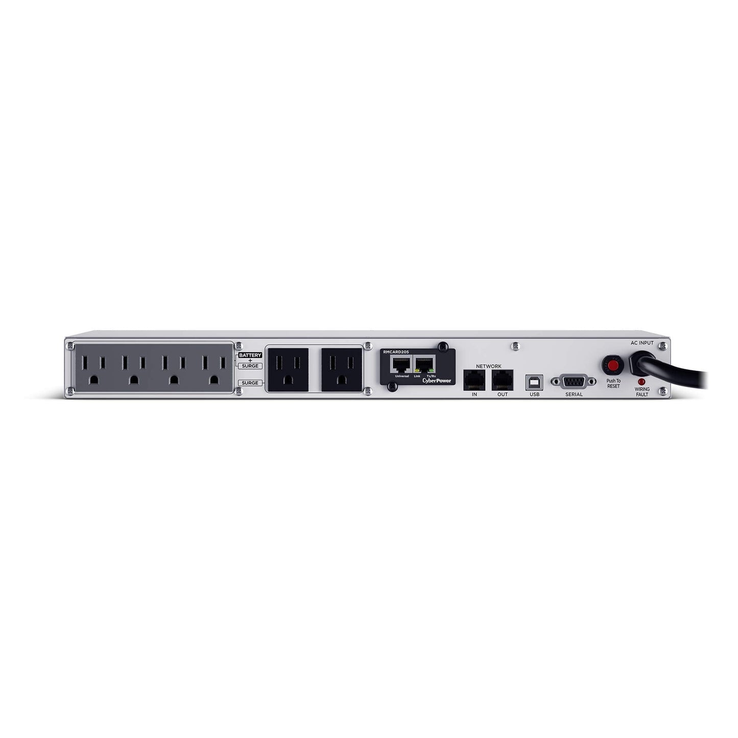 CyberPower OR500LCDRM1U Smart App LCD UPS Battery Backup and Surge Protector, 500VA/300W, 6 Outlets, AVR, 1U Rackmount, UL Certified