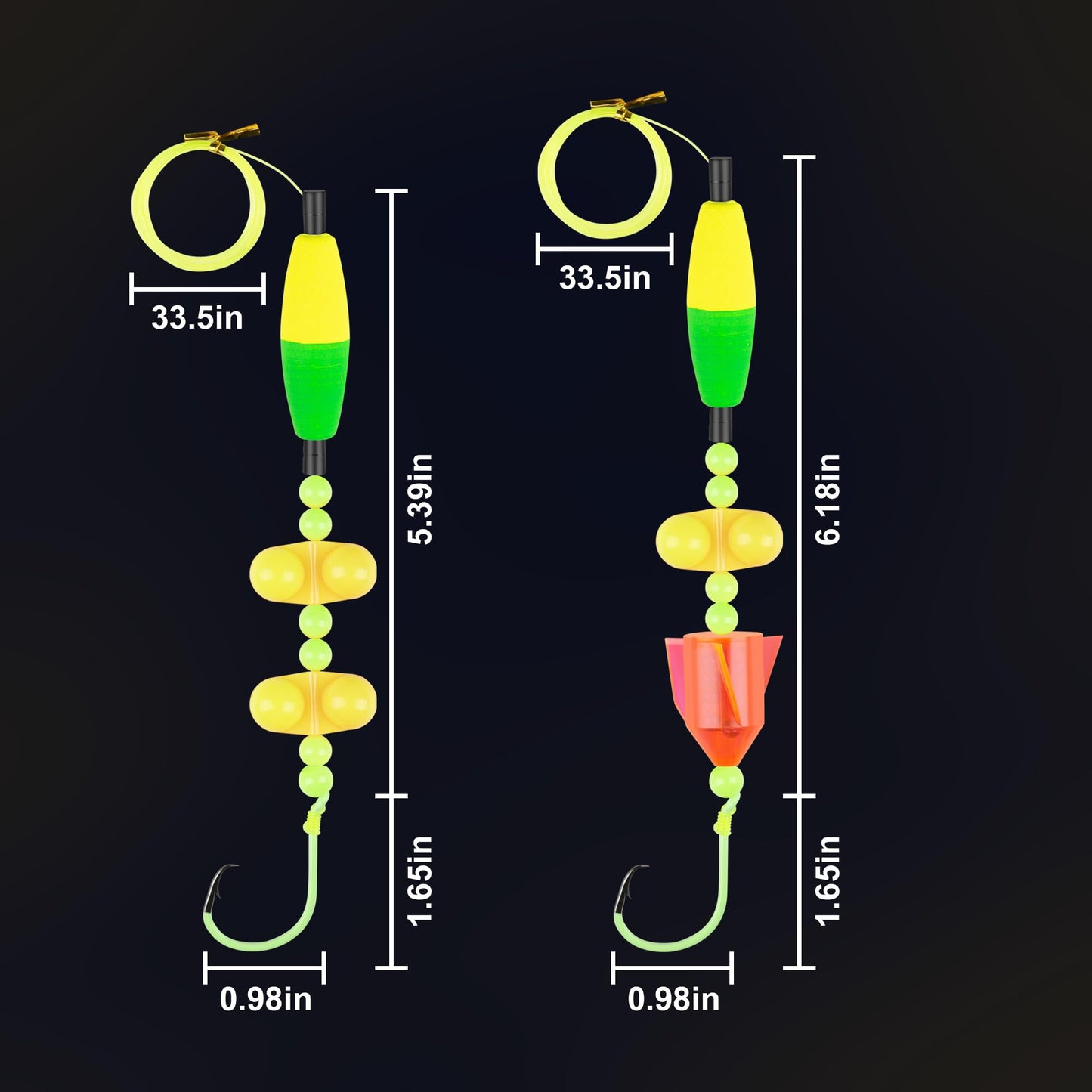 Bombrooster 5Pcs Santee Catfish Rig Set, Float Rig for Freshwater Fishing