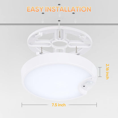 DJBoomy Motion Sensor Ceiling Light Indoor: Rechargeable Wireless Closet Light with Remote for Pantry Hallway Stair Laundry Room