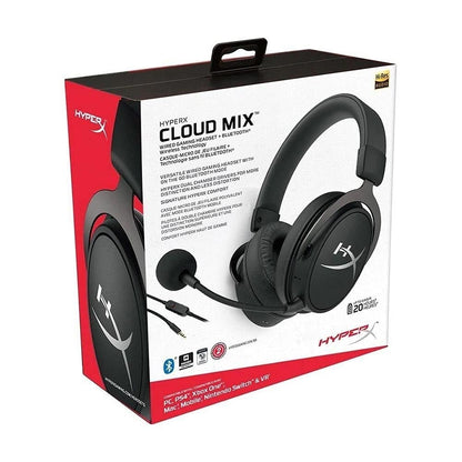 HyperX Cloud MIX - Wired Gaming Headset + Bluetooth, Game and Go, Detachable Microphone, Signature Comfort, Lightweight, Multi Platform Compatible - Black