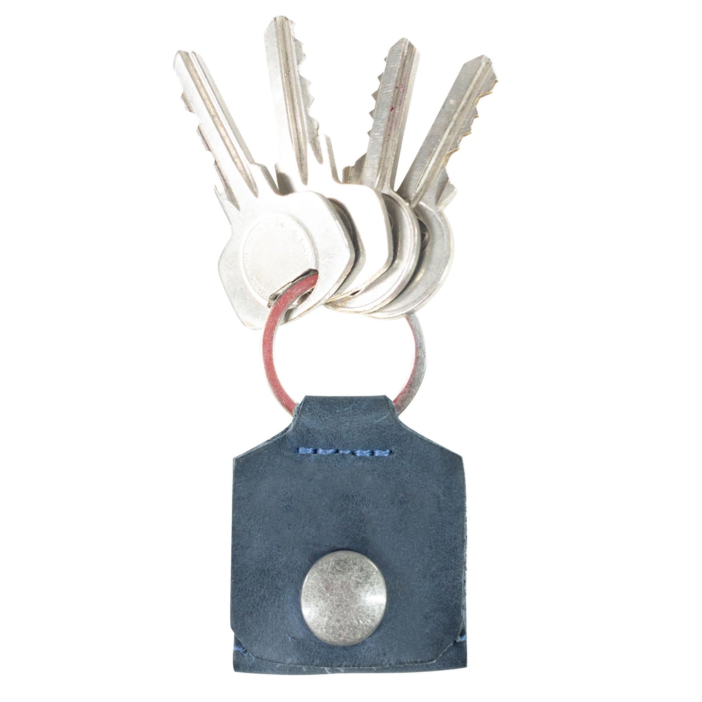Rustic Leather Switch Cartridge Game Keychain/SD Card/Guitar Pick Holder Handmade by Hide & Drink (Slate Blue)