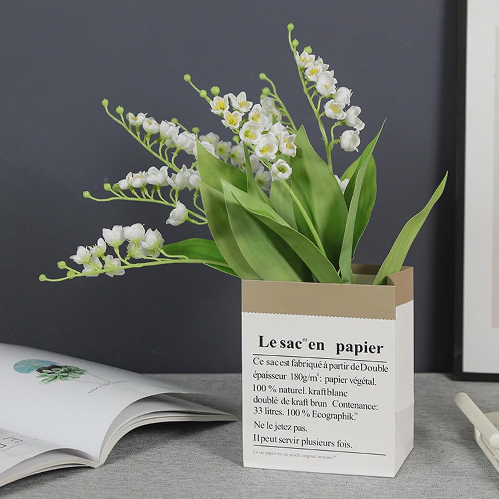 NatureMan 6 Branch Lily of The Valley Artificial Flowers,Simulation Lily of The Valley Silk Flower,Outdoor Bridal Wedding Bouquet for Home Garden Party Wedding Decoration