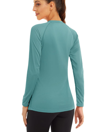 MAGCOMSEN Athletic Shirts Women Long Sleeve Protection Shirts UPF 50+ Summer T Shirts Hiking Shirts Running Shirts for Women Workout Shirts for Women Grey Green