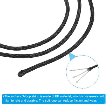 PATIKIL Archery D Loop Rope, Bow D Loop String Release Material Nock Wire Nocking Loop Buckle Ring for Compound Bowstring