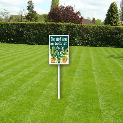 Uptell Do Not Trim No Podar As Plantas Yard Signs with Stakes Aluminum Sign for House/Front Door and Business Outdoor Decoration 7x8.8 Inch