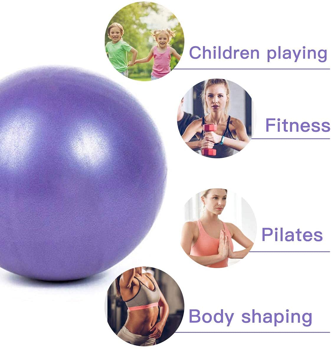 XIECCX Mini Yoga Balls 9 Inch Exercise Pilates Therapy Balance Micropore Ball Barre Equipment for Home Stability Training Physical Core Training(Pink)