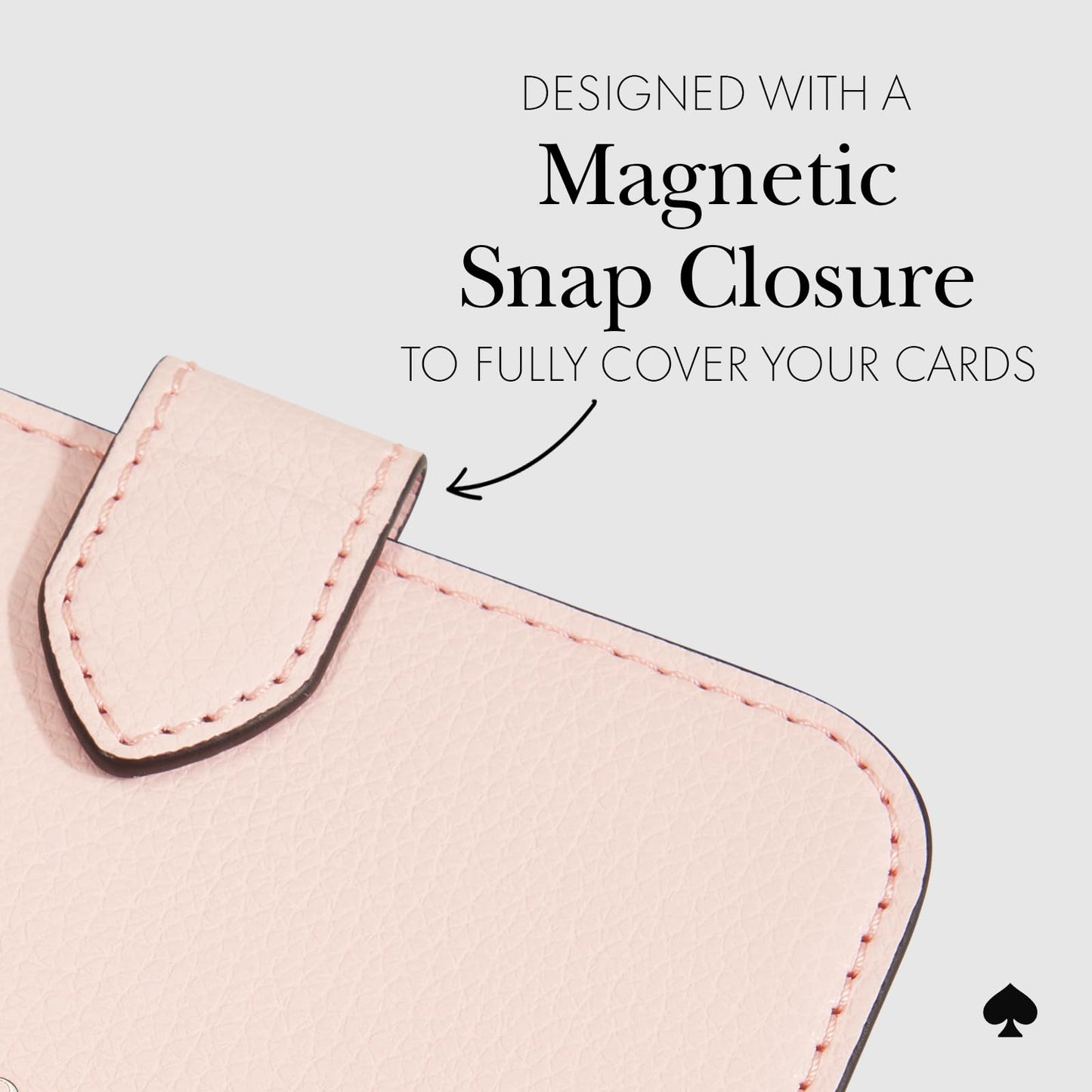 kate spade new york Morgan Magnetic Phone Wallet/Card Holder - Compatible with MagSafe Phones and Cases - Chalk Pink