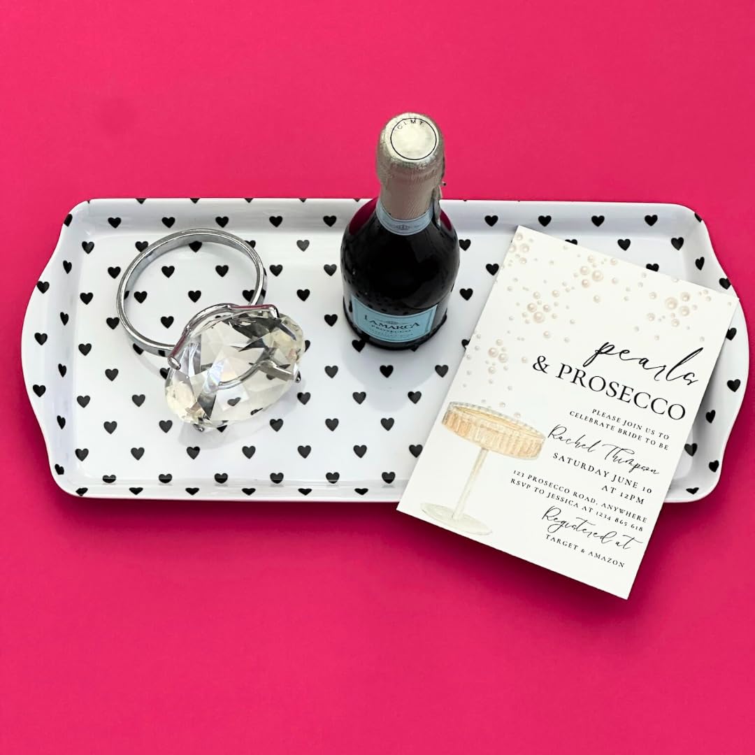 Sprinkles & Confetti Black Heart Melamine Serving Tray with Handles, Lightweight Shatter-Resistant, BPA-Free, Dishwasher Safe - Serving Tray for Charcuterie, Desserts & Parties