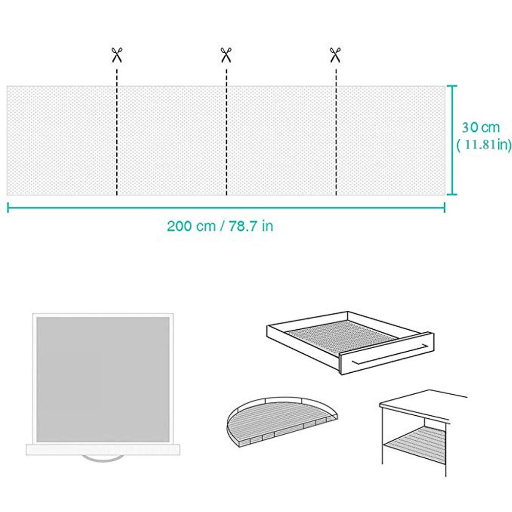 Shelf Liner Drawer Liner Non-Slip Mat Shelves Liners 12" X6.5’ Grid Pattern PVC Non-Adhesive Grip Liner Anti-Slip Mat for Kitchen Cabinets Wire Shelving Pantry Dresser Refrigerator (Blue)