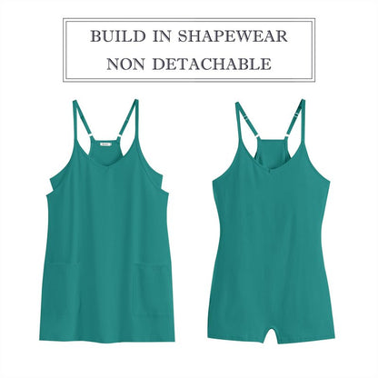 ANRABESS Women Athletic Dress Summer Tennis Workout Active Sports Mini Romper Dress Built in Shorts Travel Vacation Clothes Teal Large