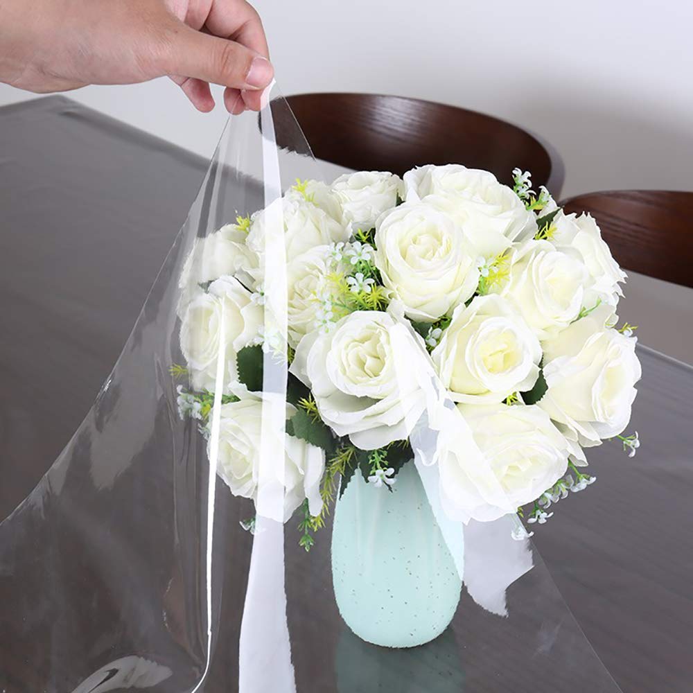 Walrus Clear Vinyl Tablecloth Protector Waterproof/Oil-Proof Plastic Square Transparent Sheet Table Cover 54X54 Inch
