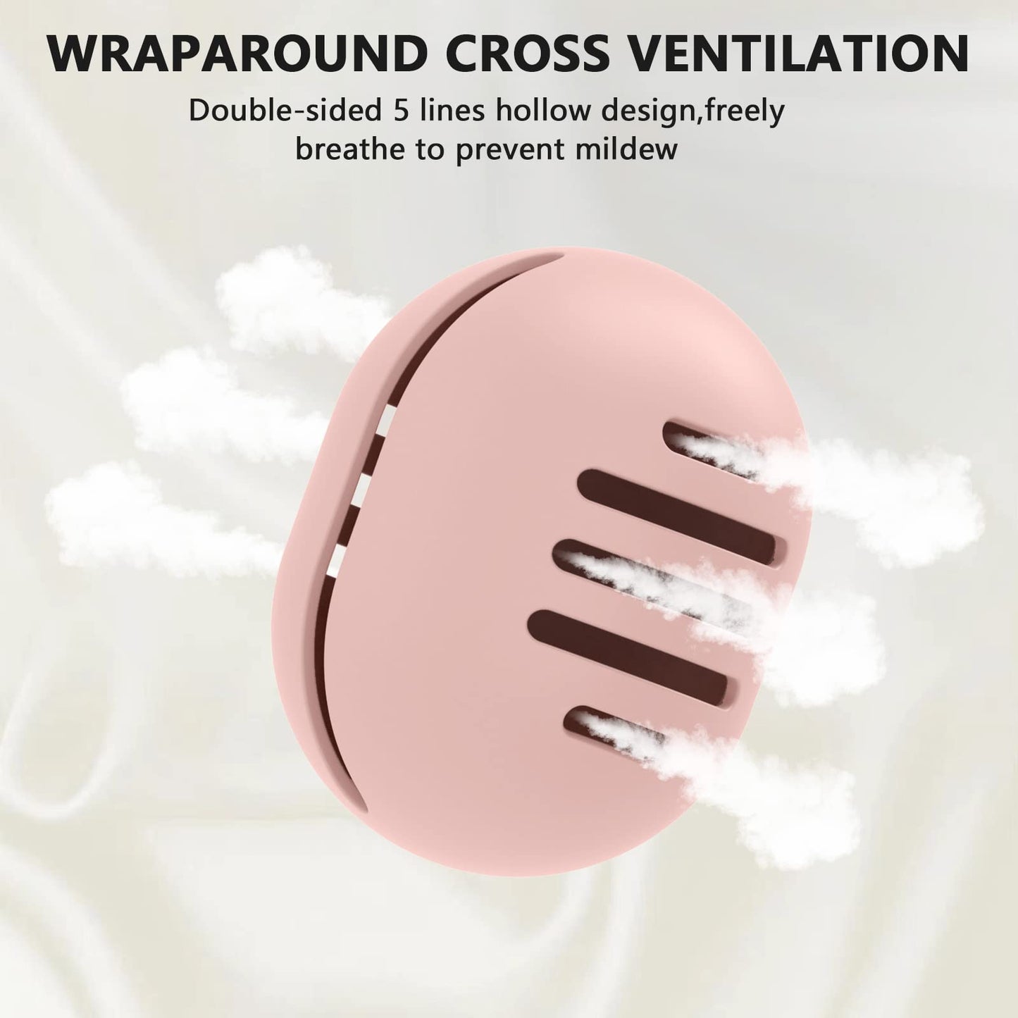 2 Pcs Makeup Sponge Holder,Double-Sided Breathable Silicone Beauty Blender Holder for Travel or Daily,Shatterproof Make-up Travel Case Quick Drying Easy to Carry,Grey+Pink