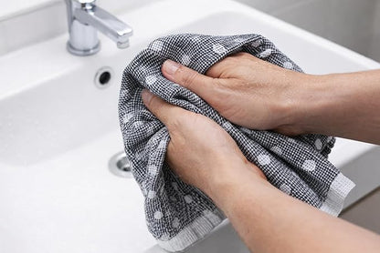 Black White Kitchen Hand Dish Towels: Oversized 28" x 16", 100% Cotton Cloth