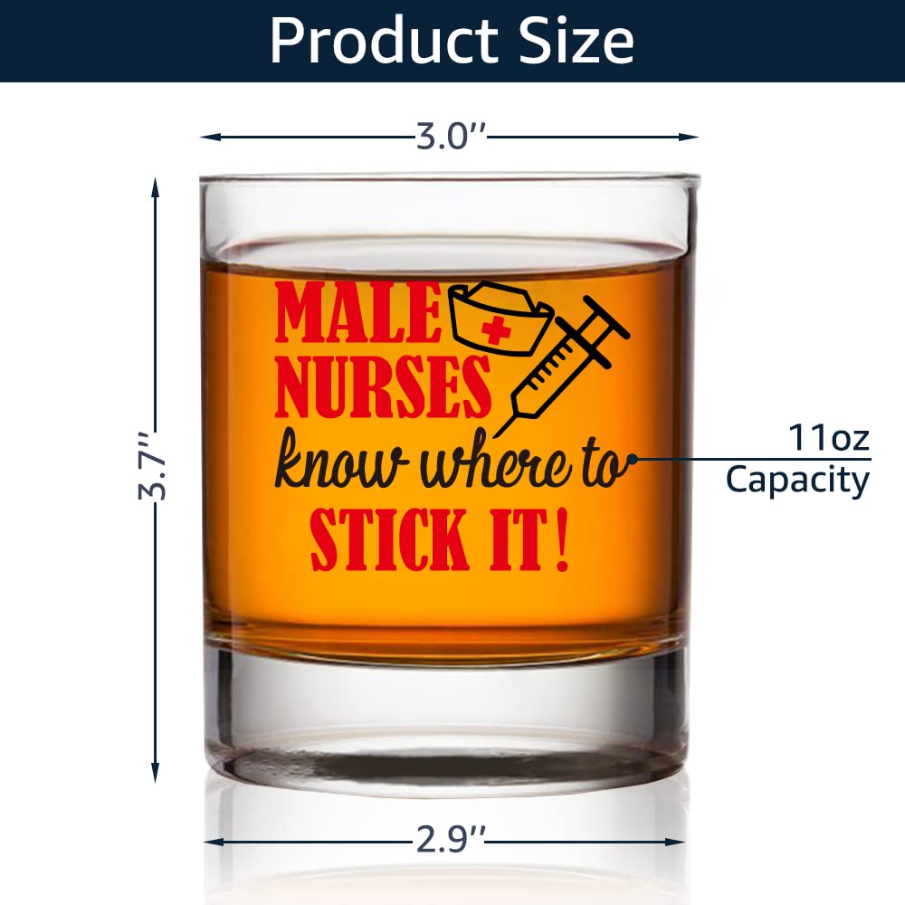 TOUNER Male Nurses Know Whiskey Glasses, Male Nurse Whiskey Glass, Nurses' Day Appreciation Retirement Gifts for Men Doctor Nursing Staff Coworker Boss