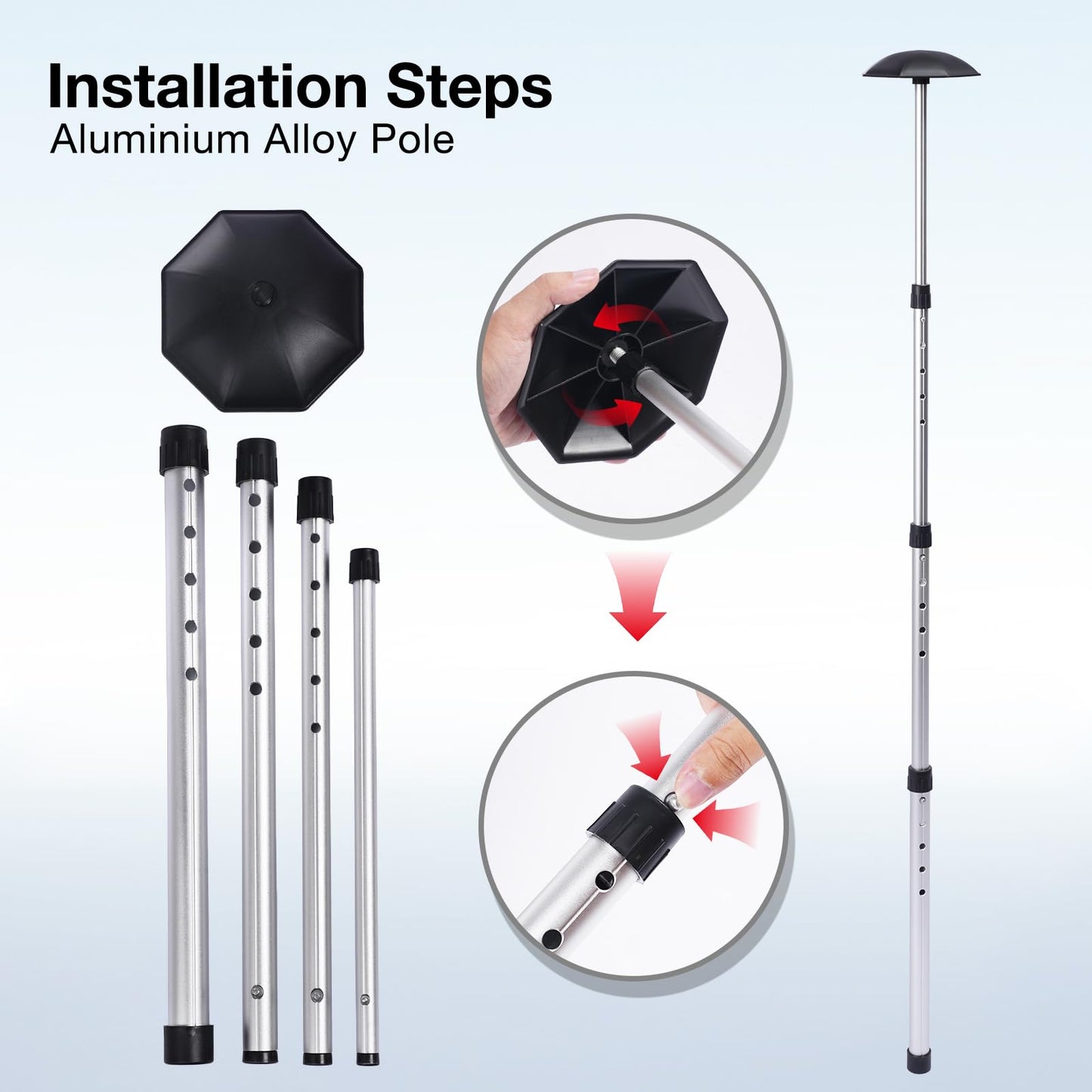 Gofly Golf Travel Bag Support System, Club Protective Pad and Support Pole