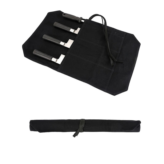 HERSENT Chef's Knife Roll Bag,Portable Travel Chef Knife Case Knife Bag Carrier Storage Bag with 4 Slots Best Gift for Pro Chef or Culinary Enthusiasts Men Women