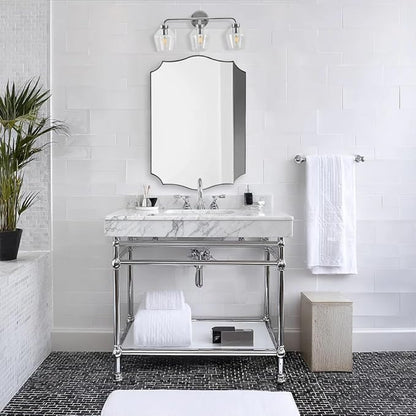 ANDY STAR Chrome Vanity Light, 3-Light Diamond-Shape Bathroom Light Fixture, Industrial Chrome Sconce, 25 Inch Modern Bath Light with Clear Glass for Bedroom/Living Room/Hallway