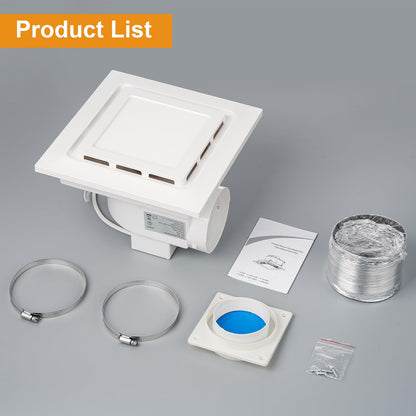 TOYOUSEA 10" Ultra Quiet Bathroom Exhaust Fan with Light 6500K LED 1.0 Sone 145 CFM, 8.3x8.3 Mount, 1500 LM Ceiling Ventilation Fan