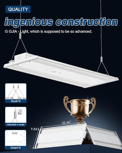 LED Linear High Bay Light 16-Pack, 300W 45000LM 0-10V Dimmable 5000K Daylight, Adjustable High Bay LED Shop Lights Lighting Fixtures for Garage Warehouse Workshop, UL