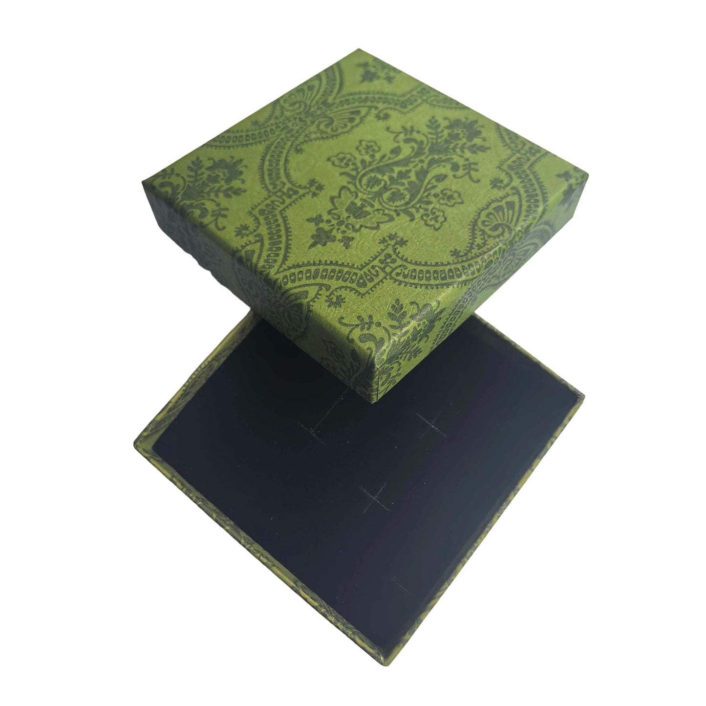ARTISAMILY 12pcs Green Earring Bracelet Necklace Box Jewelry Gift Boxes 3.5 x3.5 x1 Inch Cotton Fill Cardboard Paper Jewelry Boxes Case for Birthday Wedding Christmas Shipping Storage