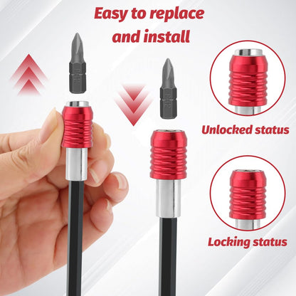 Drill Bit Extension Set, 4 Pack 1/4 Inch Hex Shank Quick Release Extension Adapter for Impact Driver Screws Nuts Drill(COLOR:As shown)