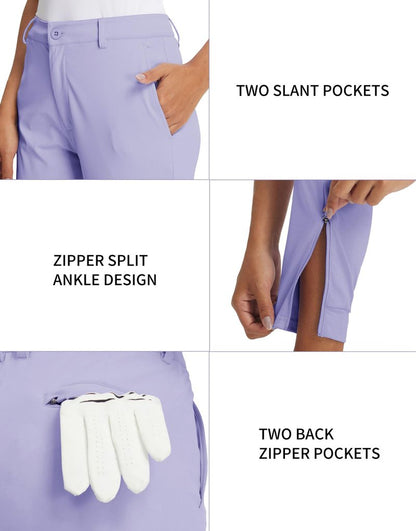 M MAELREG Women Joggers with Pockets Breathable Flex Stretch Athletic Moisture-Wicking Comfy Golf Pants Women Lavender