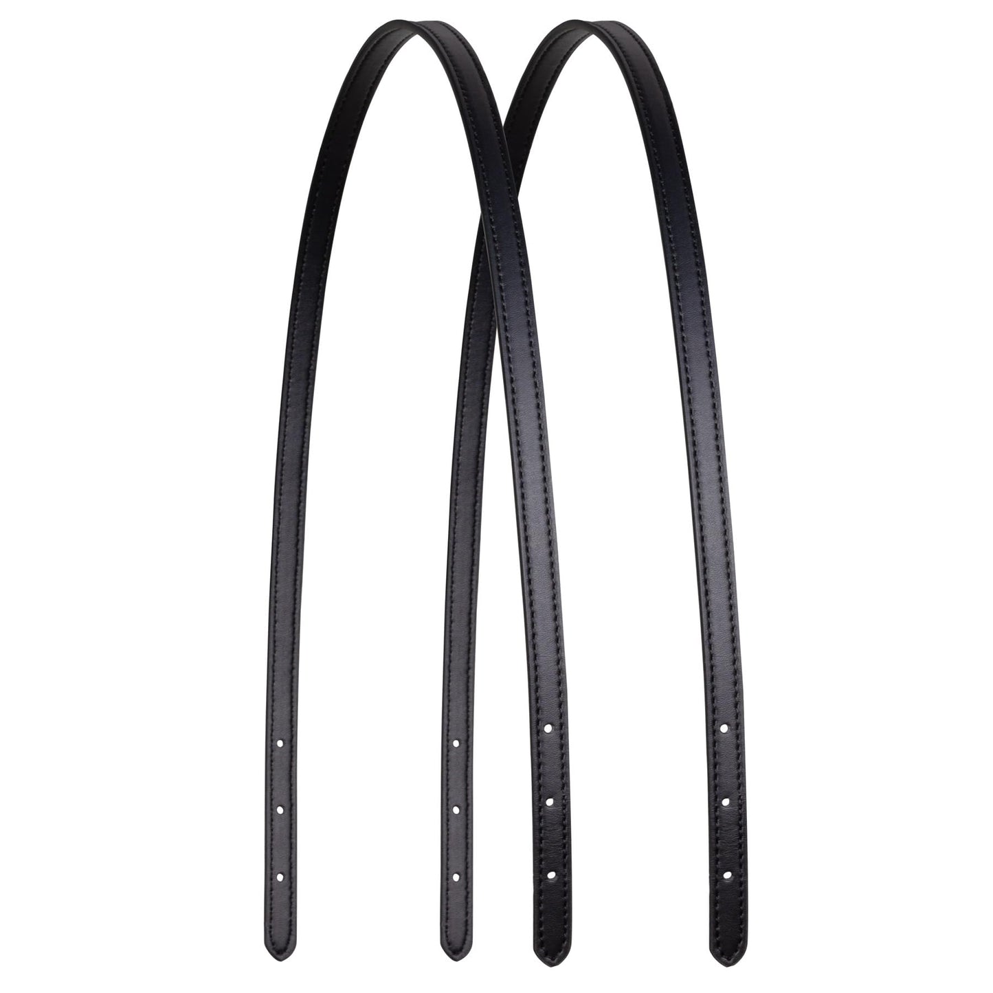 ALLZEDREAM Microfiber Leather Purse Strap Replacement Tote Bag Handbag Shoulder Handles 2 Pcs, Black, 1.5cm