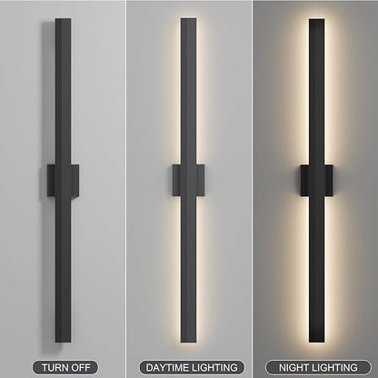 LamQee 47.2 In Aluminum Long Outdoor Wall Light, 3000K 3100LM Integrated LED Waterproof IP65, Linear Modern Exterior Lighting Fixtures Wall Mount Outside Sconce for House Porch Patio Garage Front Door