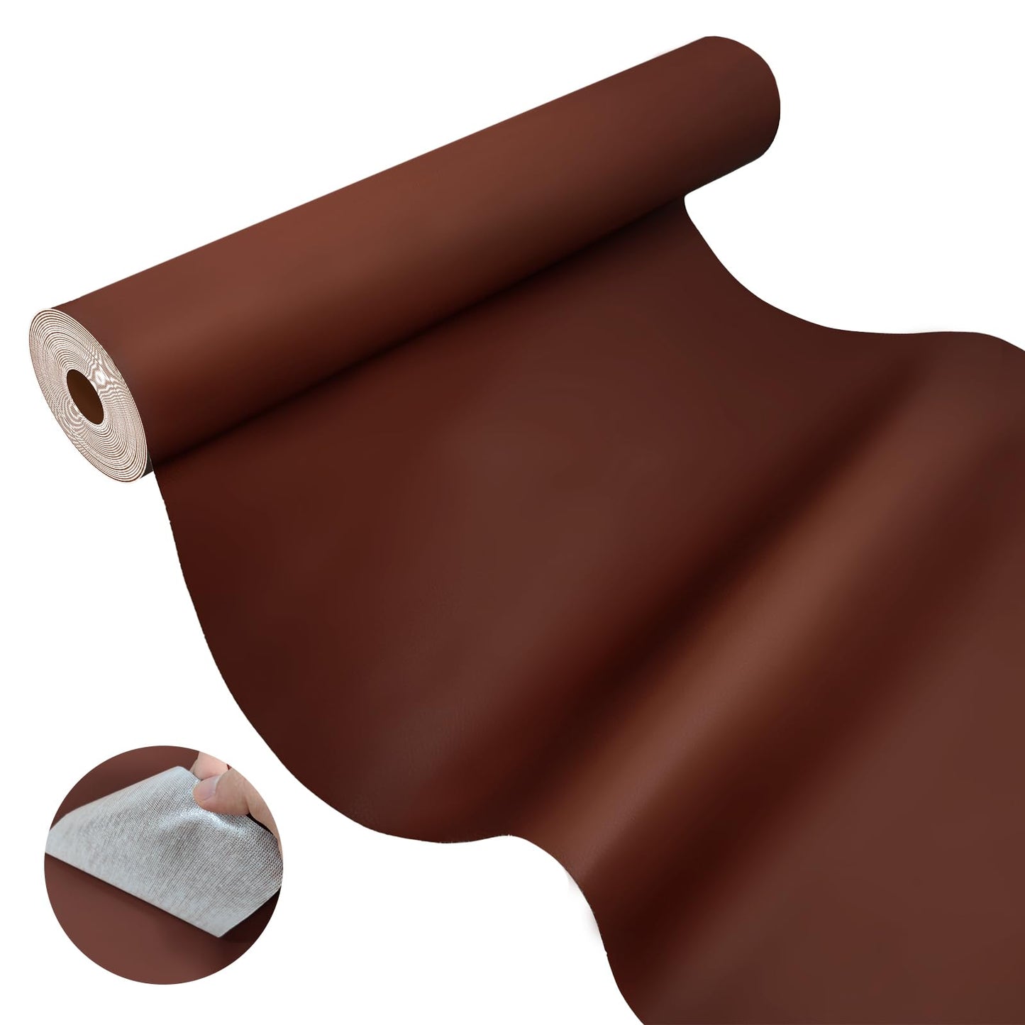 AOOTOOLINK Leather Repair Patch 17X158 Inch Self Adhesive Leather Repair, Large Leather Repair Tape for Couches, Furniture, Car Seats, Cabinets, Sofa, Handbags (Dark Brown, 17X158 Inch)