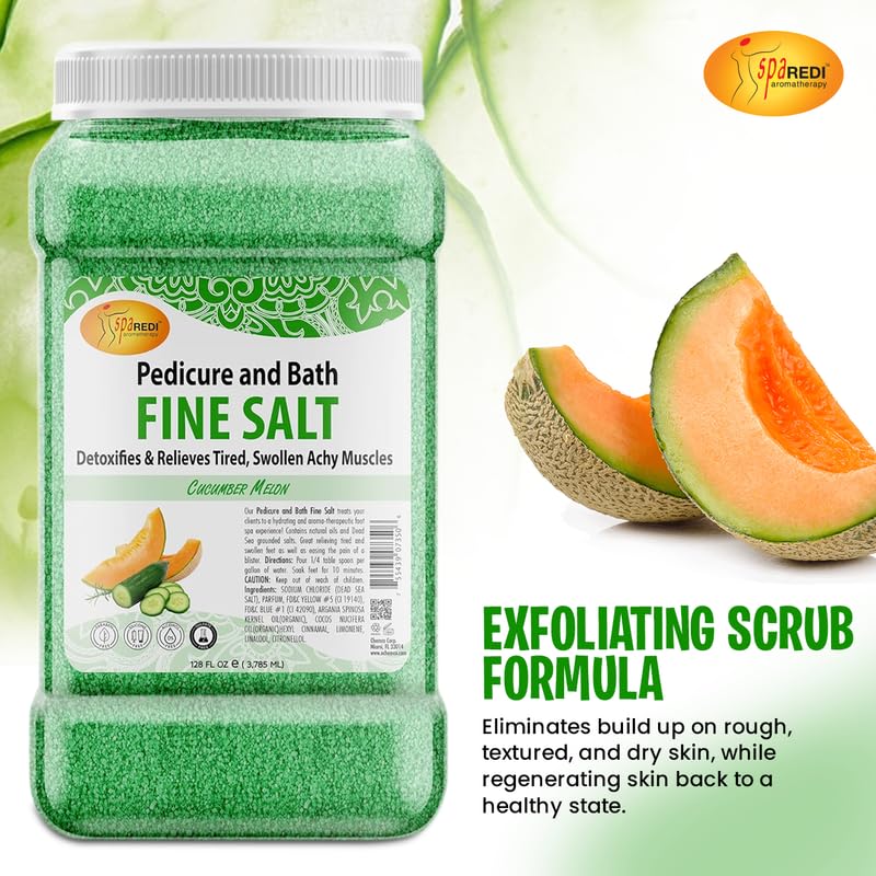 SPA REDI - Detox Foot Soak Pedicure and Bath Fine Salt, Lavender and Wildflower, 128 Oz - Made with Dead Sea Salts, Argan Oil, Coconut Oil, and Essential Oil, Hydrates, Softens and Moisturizes