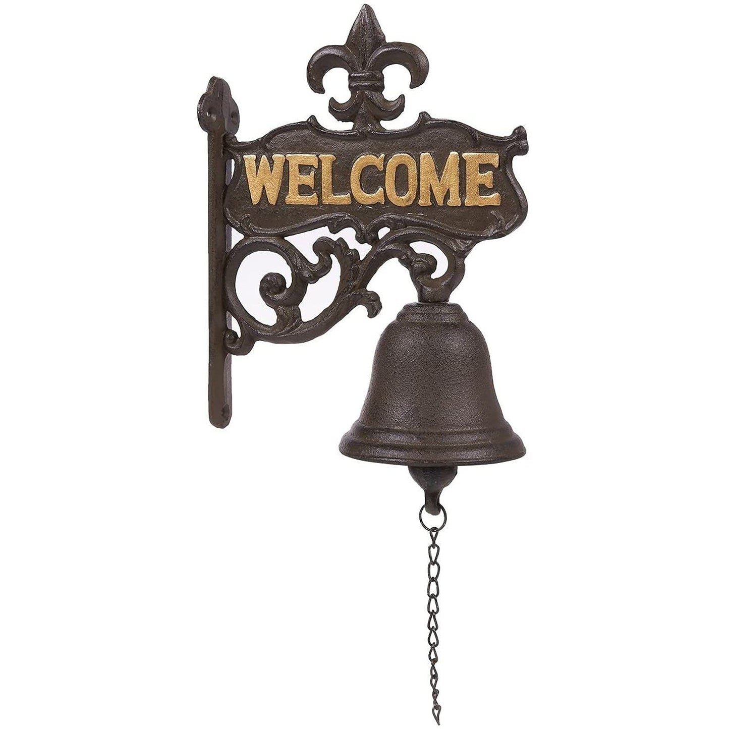 Juvale Dinner Bell Outdoor - 6.7 x 8.9 x 0.8 in, Black Cast Iron, Antique Style - Outdoor Welcome Bell for Front Porch & Wall Decor
