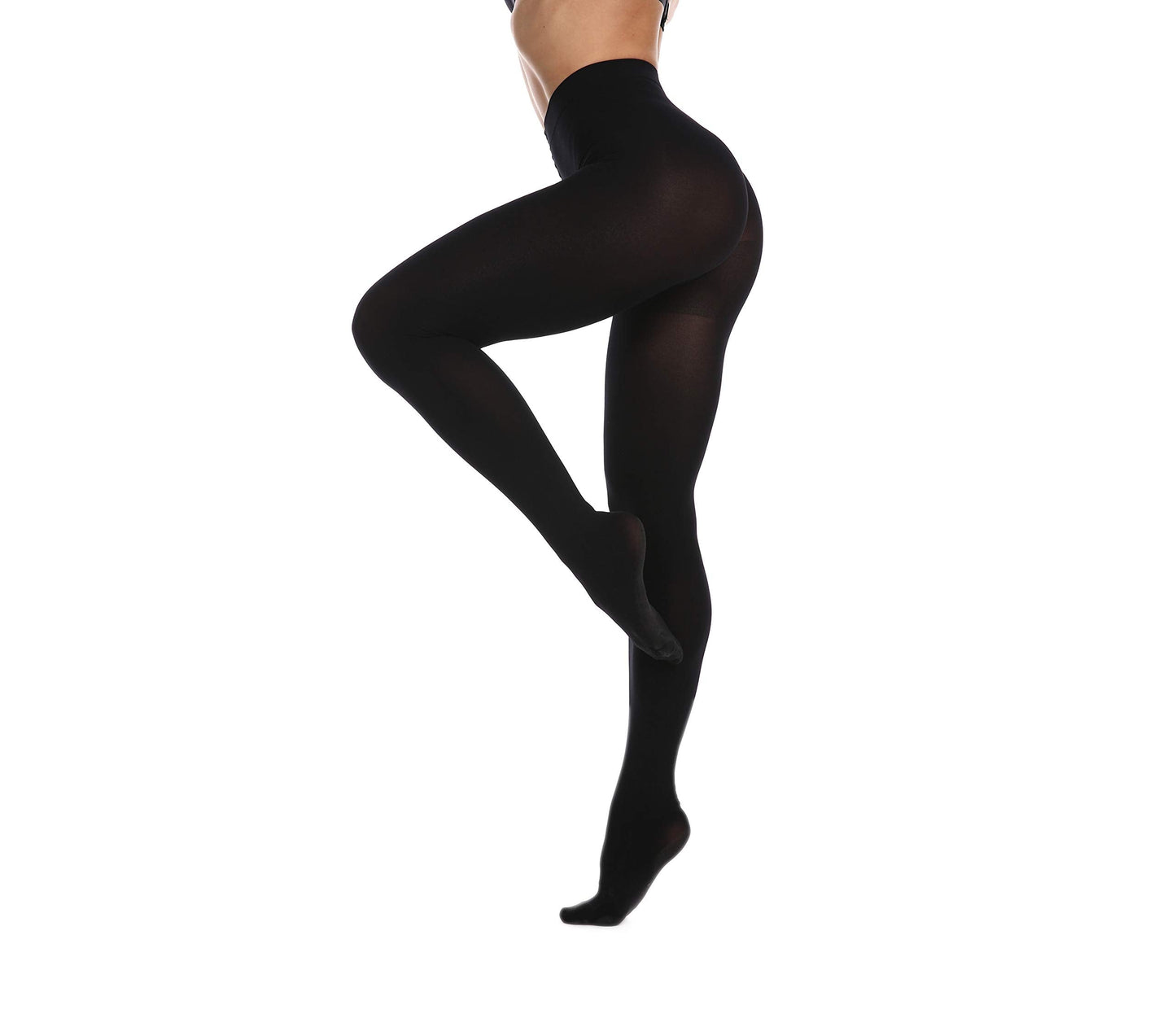 Frola Women's 80 Denier Soft Semi Opaque Solid Color Footed Pantyhose Tights