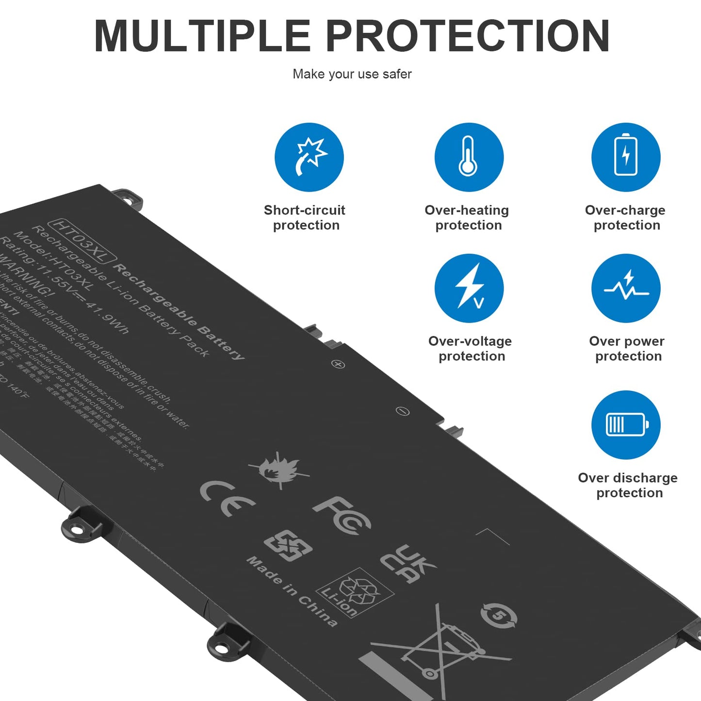 HT03XL L11119-855 Laptop Battery for HP Pavilion 15-DA 15-DB 15-DW 15-DY 14-CE 14-CF 14-DF 17-by 17-CA Series, 14M-DH0003DX 14M-DH1003DX 15T-DA000 15T-CS200 LPD1071 15-DB0004DX 15-CW1XXX 15T-CS300