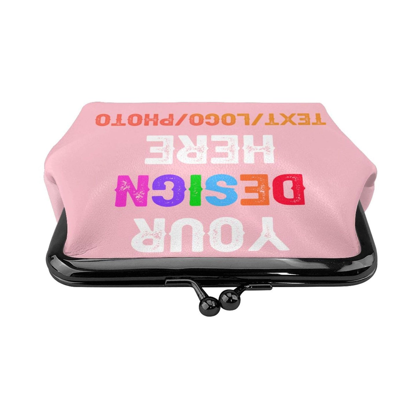 Custom Coin Purse Add Text Photo Logo,Personalized Coin Pouch Leather Wallet For Women,Pink