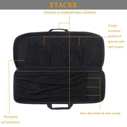 XTACER Tactical Bow Case MOLLE Recurve Takedown Bow Case Fully Padded Case (Black)