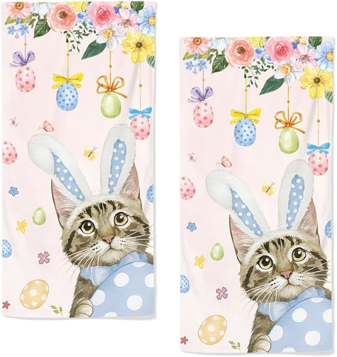 Easter Hand Towels, 28.7X 13.7 Inch Floral Spring Towels Soft Decorative Easter