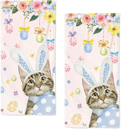 Easter Hand Towels, 28.7X 13.7 Inch Floral Spring Towels Soft Decorative Easter