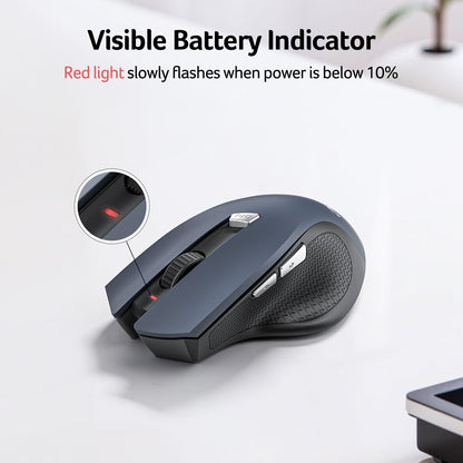 acer Wireless Mouse for Laptop, 2.4GHz Computer Mouse 3 Adjustable DPI Office Cordless USB Mice with USBA Receiver, 6 Buttons, 1600 DPI, Medium to Large Sized Hands Compatible with PC, Laptop, Desktop