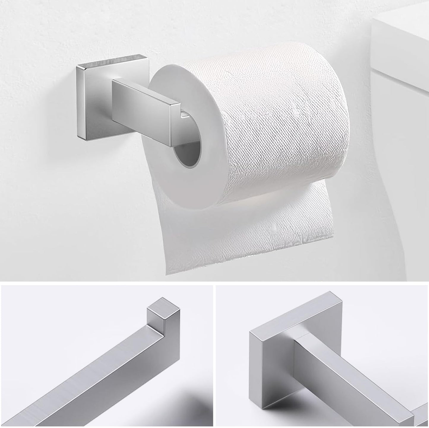 JOPOFI 5 Piece Towel Bar Set - 23.6 Inch Bath Towel Holder - Brushed Nickel
