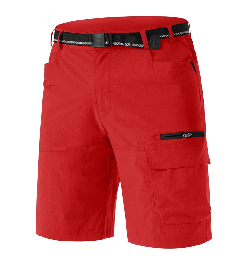 TACVASEN Mens Cargo Shorts Casual Dress Hiking Shorts Quick Dry Outdoor Waterproof Lightweight Tactical Work Fishing Travel Summer Red 38