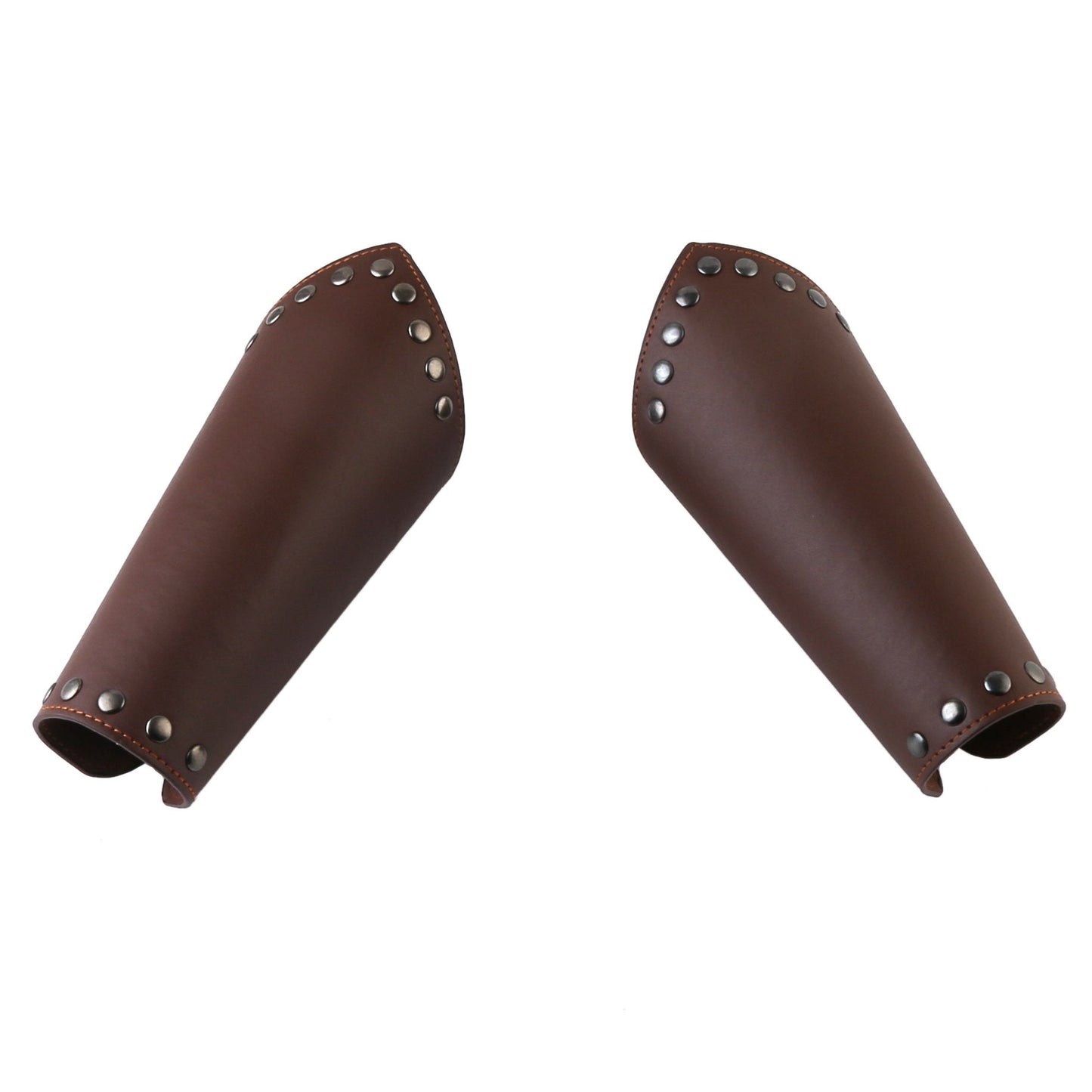 HZMAN Faux Leather Arm Guards - Medieval Cross Bracers - One Size (Brown)