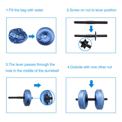 Water Filled Dumbbells Set - Water Filled Weights - Portable Travel Weights - Weights Adjustable Dumbbells - Portable Fitness Equipment - Strength Training - Fitness and Shaping
