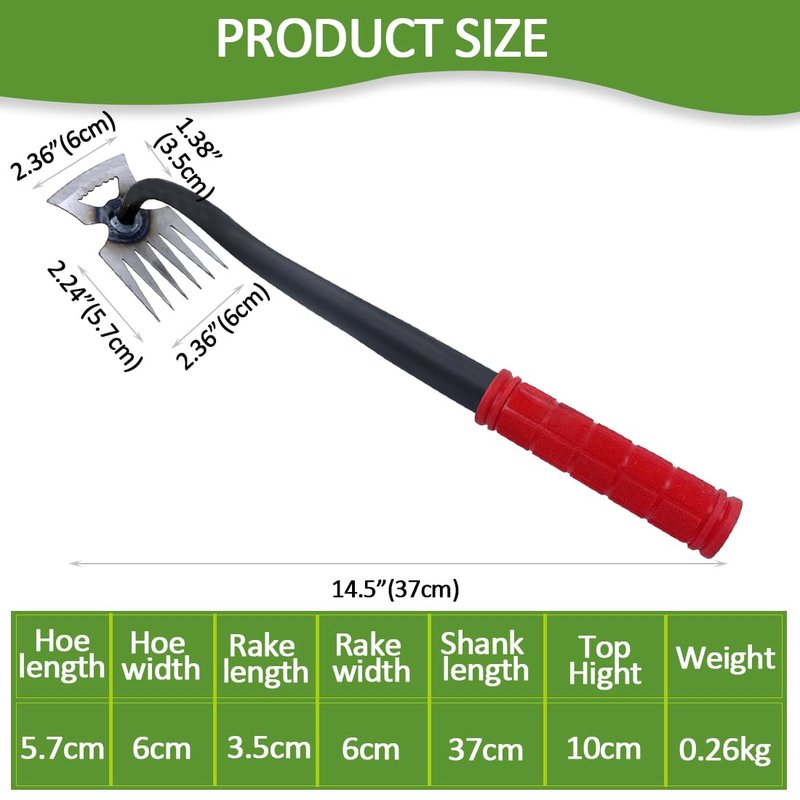 Lehood Weed Remover Tool, Portable Garden Weeder Tool, New Gardening Weeding Tools, for Garden Hand Tools for Vegetable Gardening Backyard Farm Planting & Uprooting Weeding Tool (Rubber Handle)