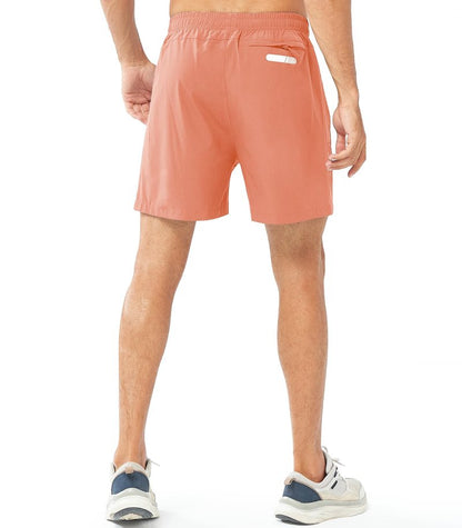 NORTHYARD Men's Athletic Running Shorts Gym Workout 7"/9"/5" Quick Dry Lightweight Sports Basketball Tennis 3 Zipper Pockets PINKORANGE-5inch 2XL