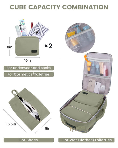 LOVEVOOK 40L Travel Backpack for Women & Men, Large Carry on Backpack for Airplanes with 3 Packing Cubes, TSA Personal Item Travel Bag fits 17" Laptop, Waterproof Weekender Essentials Airline Approved