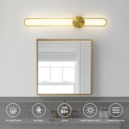 JAYMP Modern Wall Sconce Dimmable LED Wall Light Fixture, Hardwired Wall Lamp for Living Room, Dining Room, Bedroom, Hallway, Lobby, Entryway (Brushed Black, H110cm/43.3inch)
